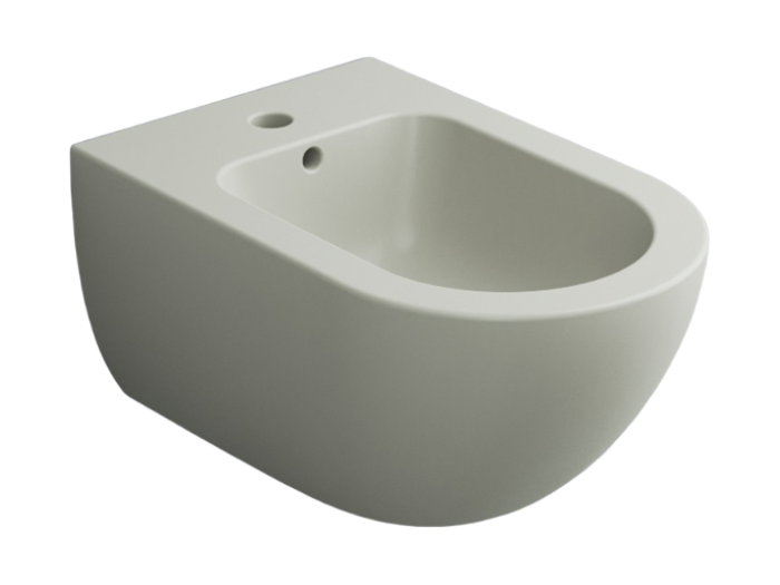 На изображении товар Биде Cielo Enjoy+ Amedeo подвесное, 350х530х265 мм,  1 отверстие для смесителя, в комплекте крепление, цвет Pomice от официального представителя в Москве