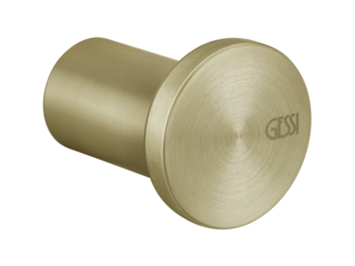 На изображении товар Крючок Gessi 316, настенный, Ø28х45 мм, цвет Brass Brushed PVD от официального представителя в Москве