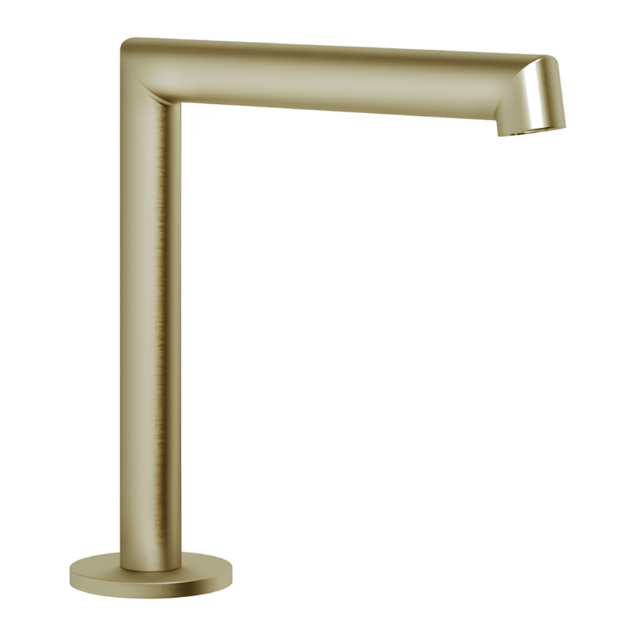 Излив Gessi Anello, средней длины, вылет 144 мм, цвет Brass Brushed PVD