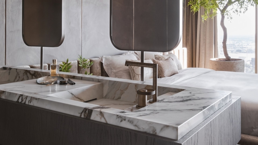 Излив Gessi Anello, средней длины, вылет 144 мм, цвет Brass Brushed PVD - изображение 2