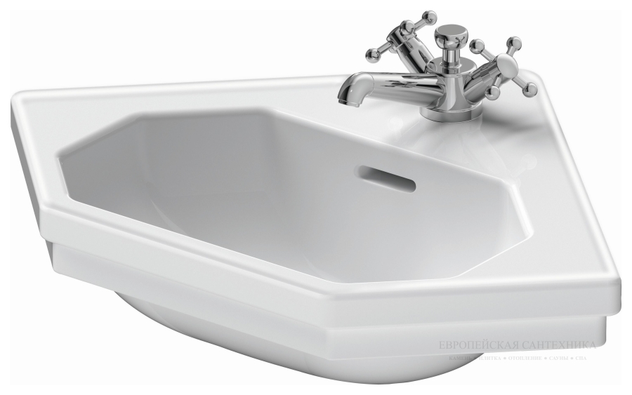 Раковина Duravit Series 1930 подвесная, угловая, 595х450 мм, цвет белый глянцевый с покрытием WonderGliss - изображение 1