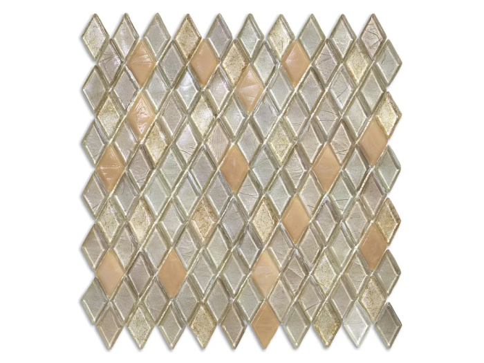 На изображении товар Sicis Стеклянная мозаика Diamond Blends ITEM 02 Enchant Blend chips size 23х40 mm sheet size 259x266 mm от официального представителя в Москве