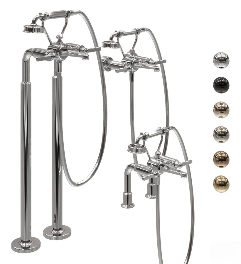 Смеситель для ванны Gessi Venti20, настенный, на 2 позиции, с переключателем ванна-душ, подводом воды и держателем лейки, цвет Warm Bronze Br. PVD - изображение 3