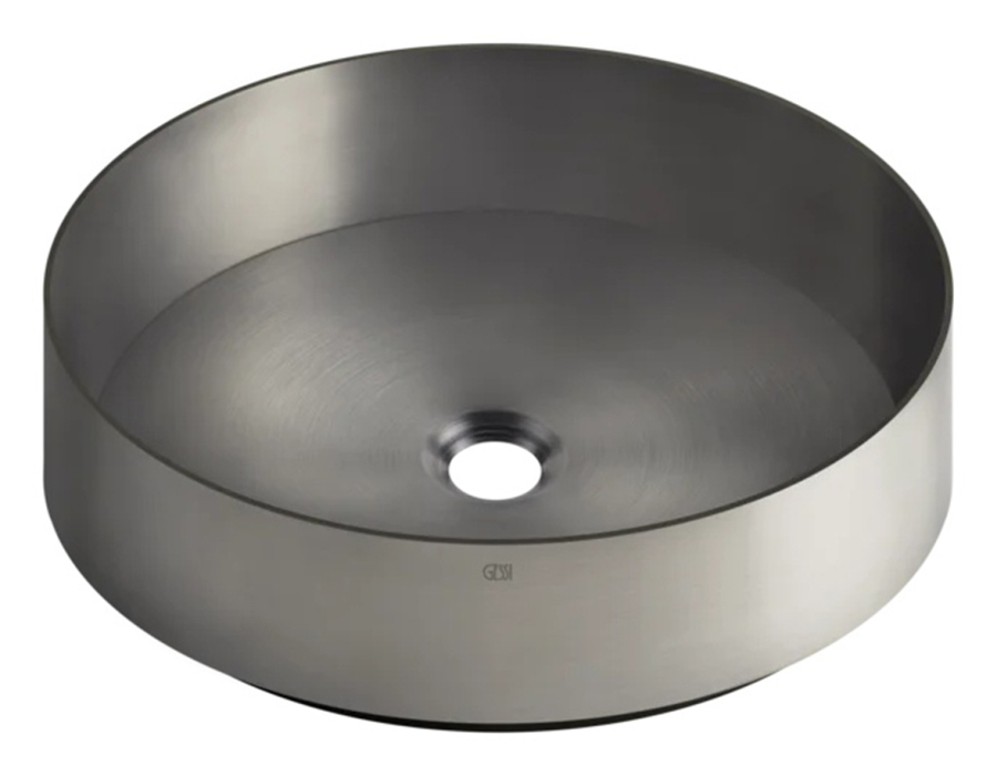 Раковина Gessi, накладная, без перелива, Ø400хh125 мм, цвет Steel Brushed
