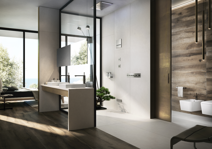Излив для душа Gessi, 200х200 мм, каскадный, для смесителя удаленного управления, цвет Brass Brushed PVD - изображение 1