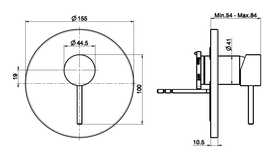 Смеситель для душа Carlo Frattini Spillo Up, встраиваемый, однорычажный, внешняя часть, цвет никель брашированный - изображение 3