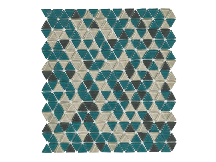 На изображении товар Sicis Смальтовая мозаика Trigono Blends Mosaic Niklas chips size 19x21 mm sheet-size 284x300 mm от официального представителя в Москве