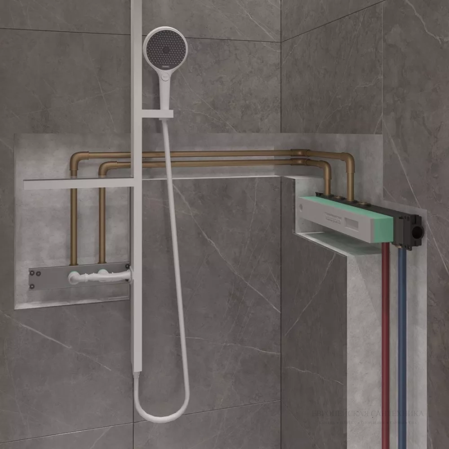 Скрытая часть для термостата Hansgrohe RainSelect, с 2 кнопками, для 15355ХХХ - изображение 1