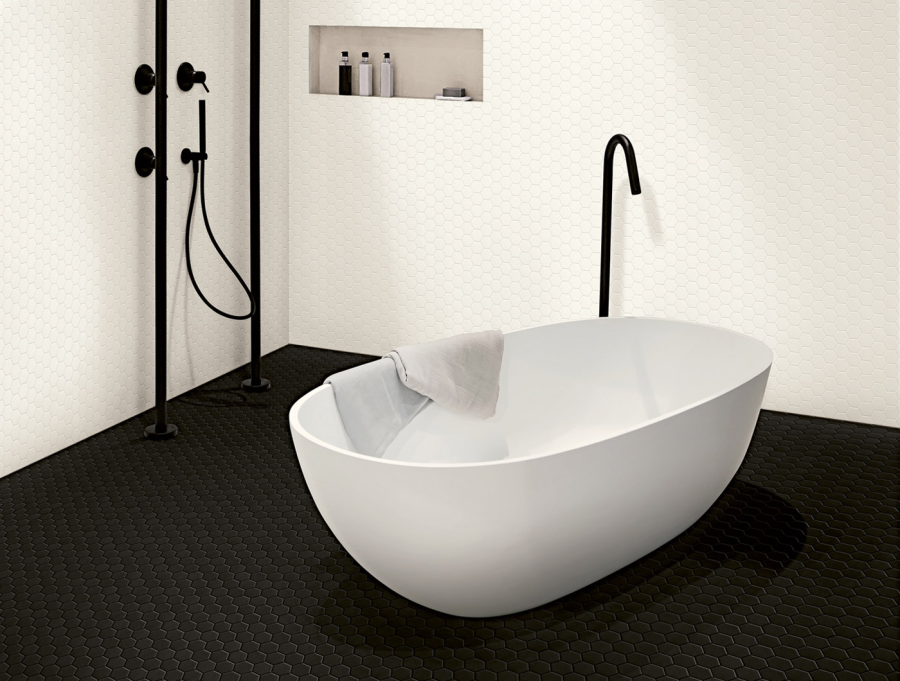 Terratinta Ceramics Керамогранит Hexa Floor Matt Black Swan Hexagon 14x16 / 8.5 - изображение 1