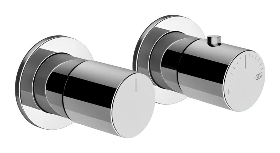 Термостат Gessi Habito, настенный, встраиваемый, на 2 потребителя, цвет Chrome