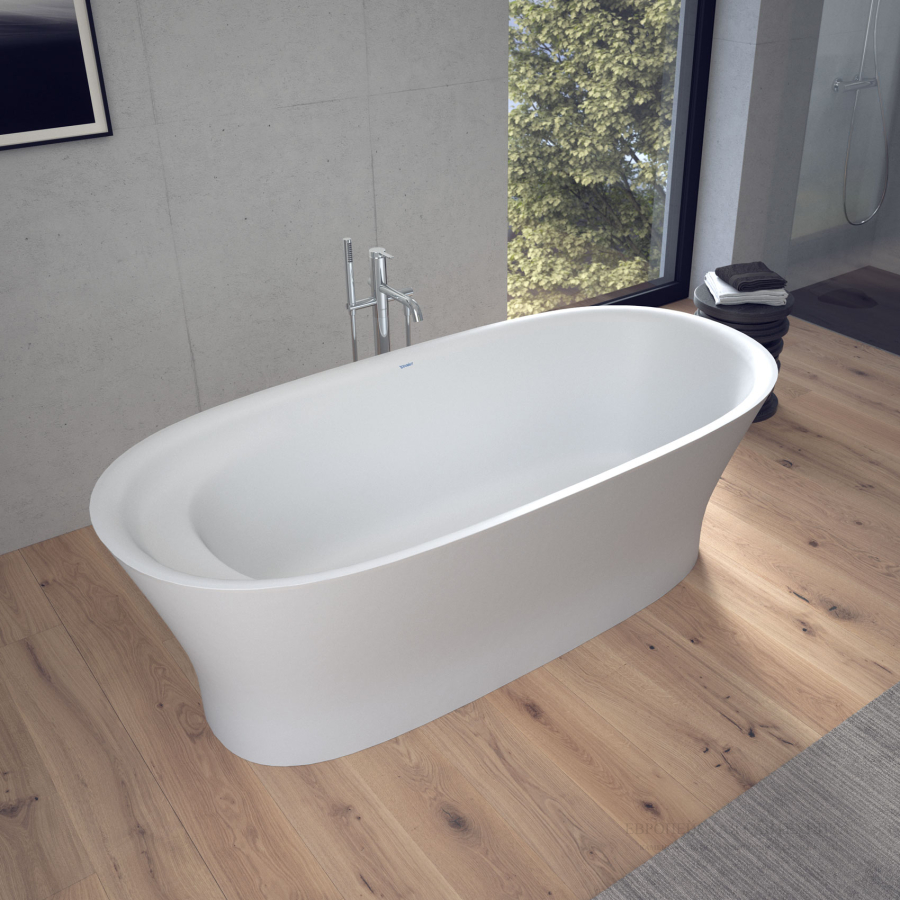 Ванна Duravit Cape Cod отдельно стоящая, 1650 x 780 мм, из DuraSolid А, цвет белый - изображение 5