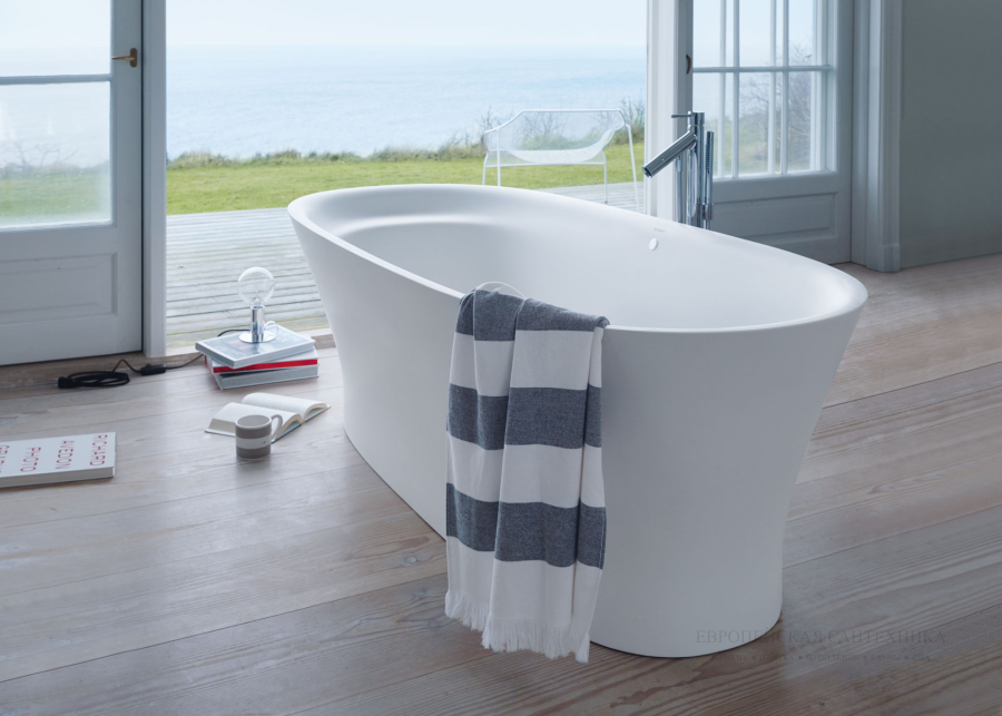 Ванна Duravit Cape Cod отдельно стоящая, 1650 x 780 мм, из DuraSolid А, цвет белый - изображение 7