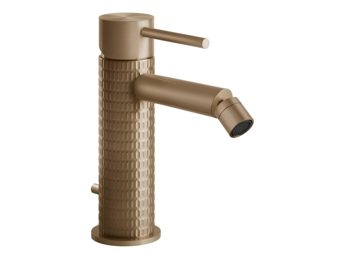 На изображении товар Смеситель для биде Gessi316, с донным клапаном, цвет Warm Bronze Brushed PVD от официального представителя в Москве
