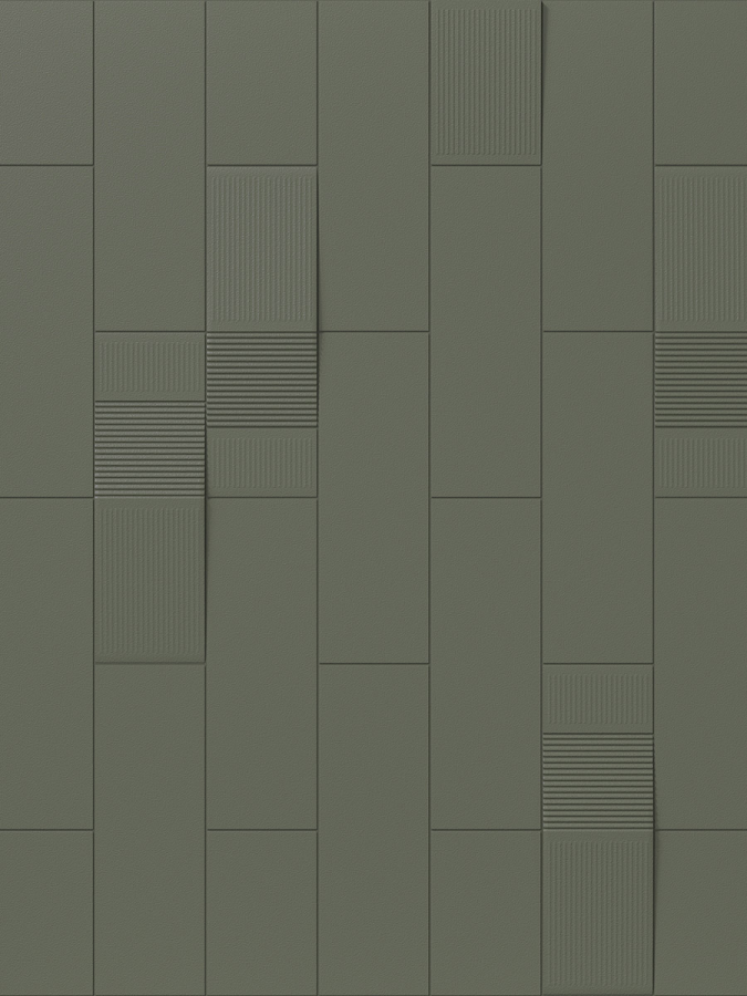 Sartoria Керамическая плитка Equus Field Sculpt Hunter Green Matt decor 9x28 - изображение 1