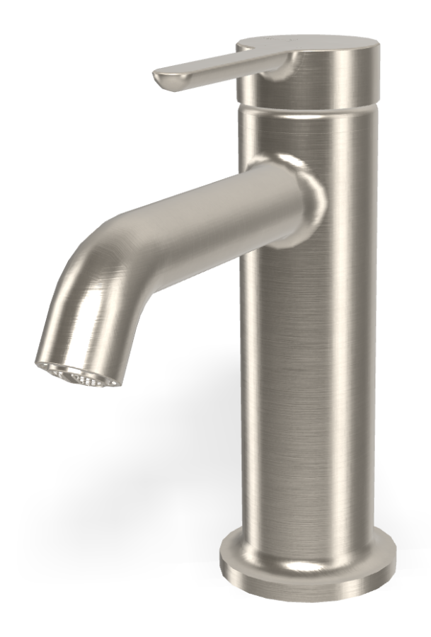 Смеситель для раковины Carlo Frattini Snap, с 2 гибкими шлангами, донным клапаном 1"1/4, с переливом, глубина 142 мм, цвет никель брашированный