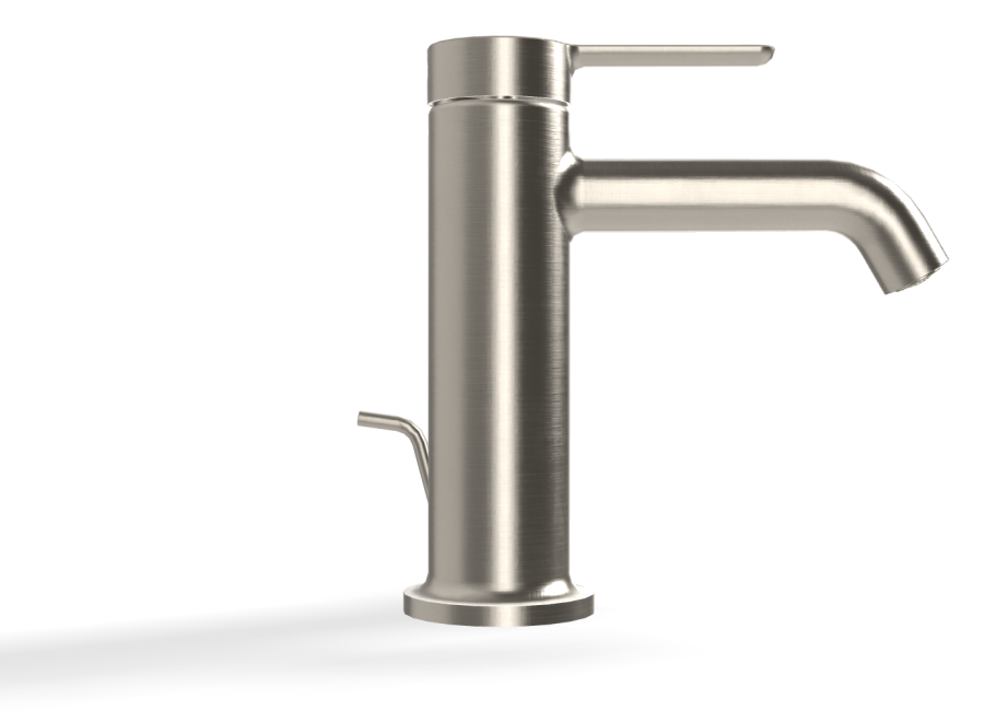 Смеситель для раковины Carlo Frattini Snap, с 2 гибкими шлангами, донным клапаном 1"1/4, с переливом, глубина 142 мм, цвет никель брашированный - изображение 2