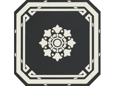 CERAMICHE GRAZIA Керамогранит OLD ENGLAND OTTAGONO DECORO BLACK 20X20 DOVER