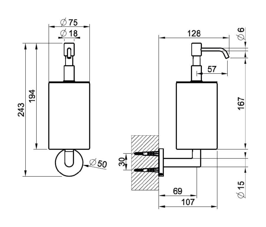 Дозатор для жидкого мыла Gessi Ventaglio, настенный, цвет Matte Black - изображение 2