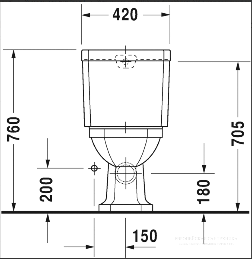 Бачок моноблока Duravit Series 1930, 430x175 мм, для подключения воды справа или слева, цвет белый глянцевый - изображение 7