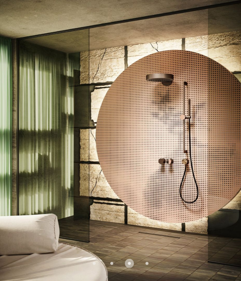 Душевой гарнитур Gessi Origini, штанга, лейка, шланг, шланговое подсоединение, цвет Finox Brushed Nickel - изображение 2
