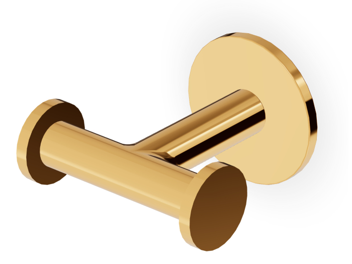На изображении товар Крючок Zucchetti Pan, двойной, настенный, для полотенец/халатов, цвет золото от официального представителя в Москве
