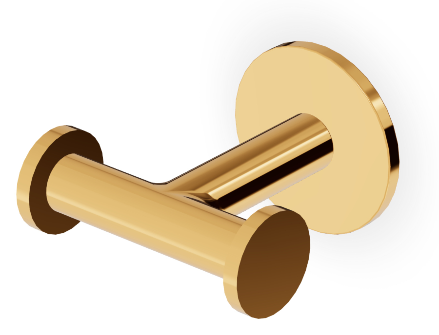 Крючок Zucchetti Pan, двойной, настенный, для полотенец/халатов, цвет золото