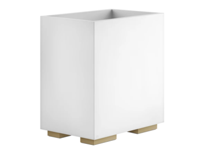 На изображении товар Корзина для мусора Gessi Rettangolo, h257 мм, цвет White/Warm Bronze Brushed PVD от официального представителя в Москве