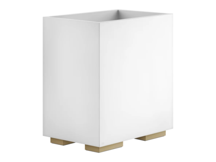 На изображении товар Корзина для мусора Gessi Rettangolo, h257 мм, цвет White/Warm Bronze Brushed PVD от официального представителя в Москве