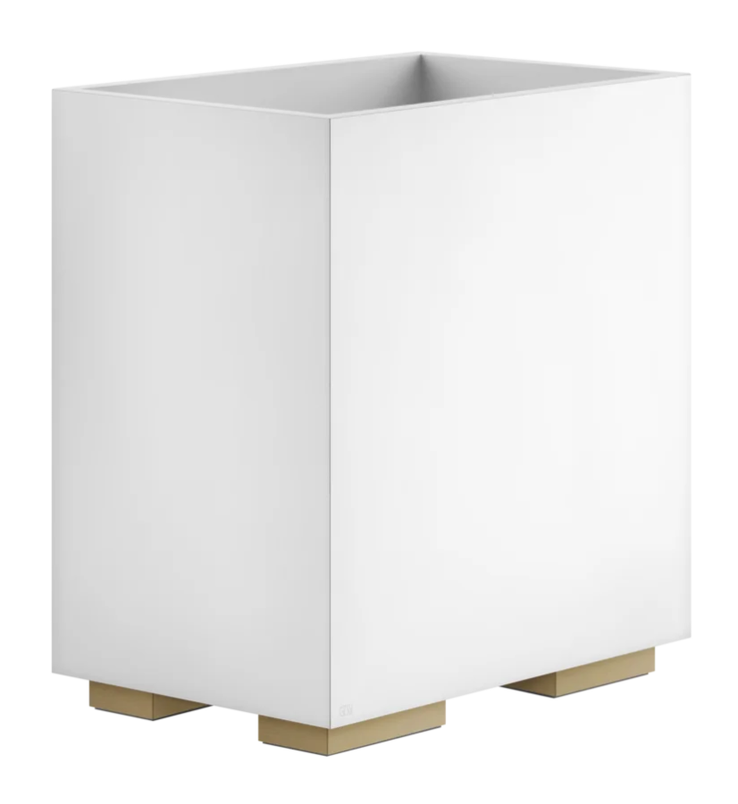 Корзина для мусора Gessi Rettangolo, h257 мм, цвет White/Warm Bronze Brushed PVD