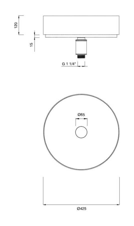 Раковина CeaDesign Washbasins, накладная, Ø425хh-120 мм, с донным клапаном, сталь, цвет сатинированная нержавеющая сталь - изображение 1