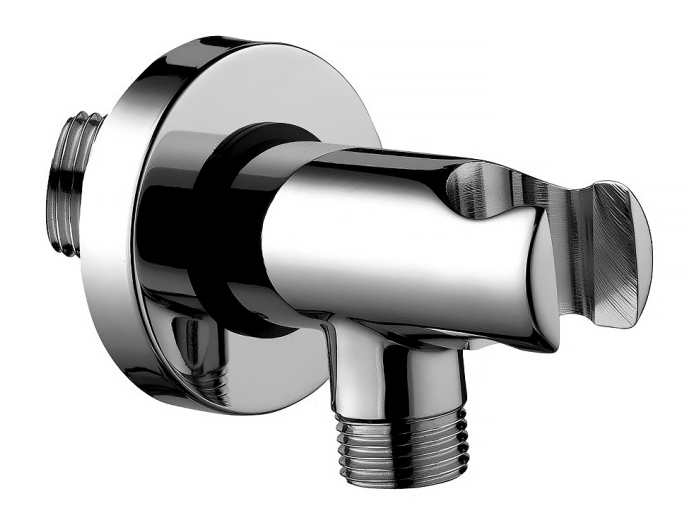 На изображении товар Держатель Bossini  с шланговым подсоединением, круглая розетка, цвет хром от официального представителя в Москве