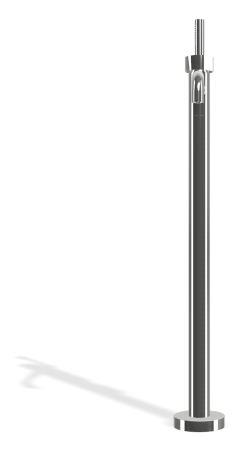 Смеситель для ванны Carlo Frattini SO, напольный, с гибким шлангом хромалюкс 1500 мм, переключателем, ручным душем, без ручек, внешняя часть, цвет хром - изображение 1