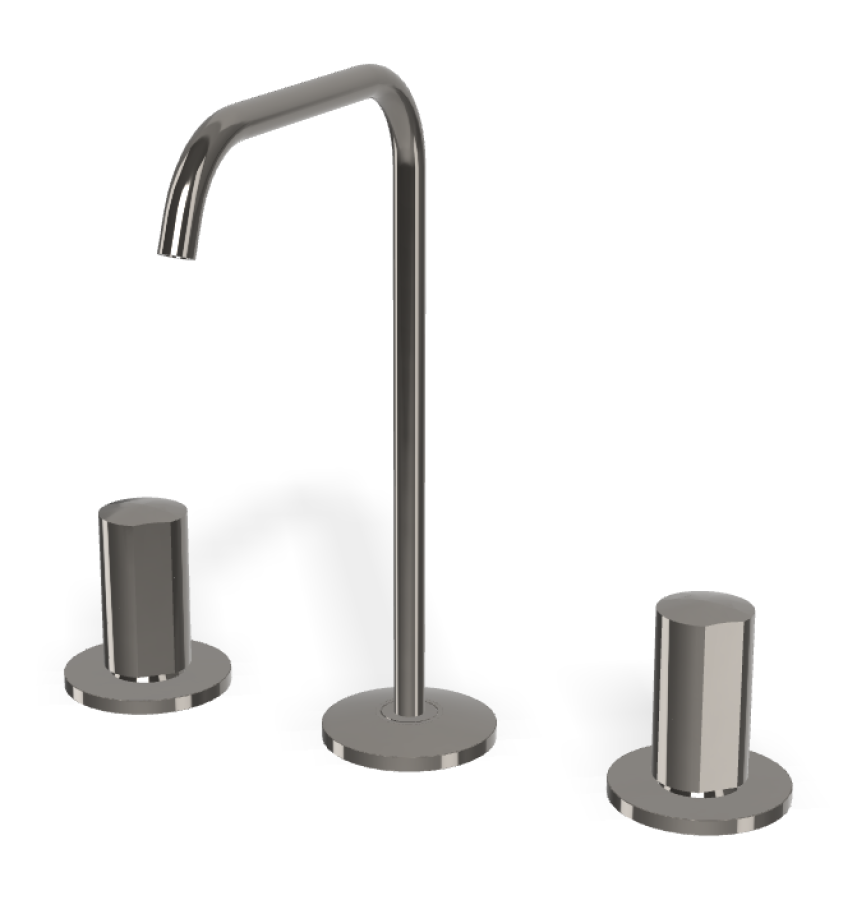 Смеситель для раковины Carlo Frattini SO, без ручек, с вращающимся изливом Ø10 мм, донным клапаном Click-Clack, 2 гибкими шлангами, L-168 мм, цвет чёрный хром