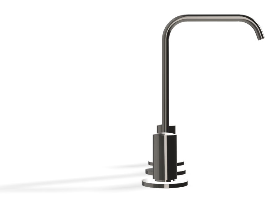 Смеситель для раковины Carlo Frattini SO, без ручек, с вращающимся изливом Ø10 мм, донным клапаном Click-Clack, 2 гибкими шлангами, L-168 мм, цвет чёрный хром - изображение 2