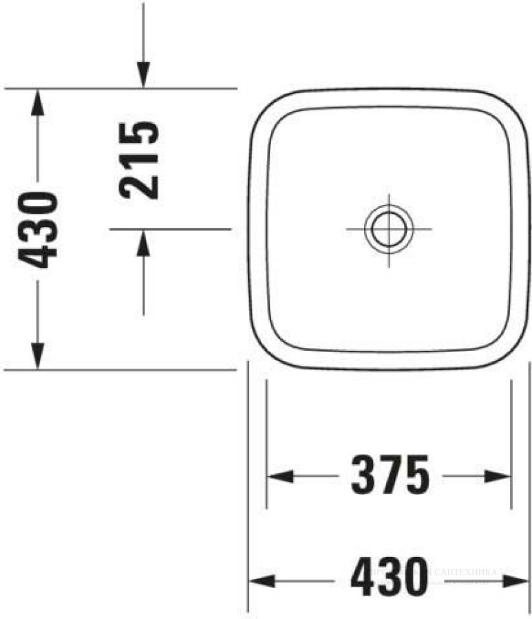 Раковина Duravit DuraStyle с шлифованным низом, 430х430 мм, без перелива, без плоскости под смеситель, цвет белый - изображение 3