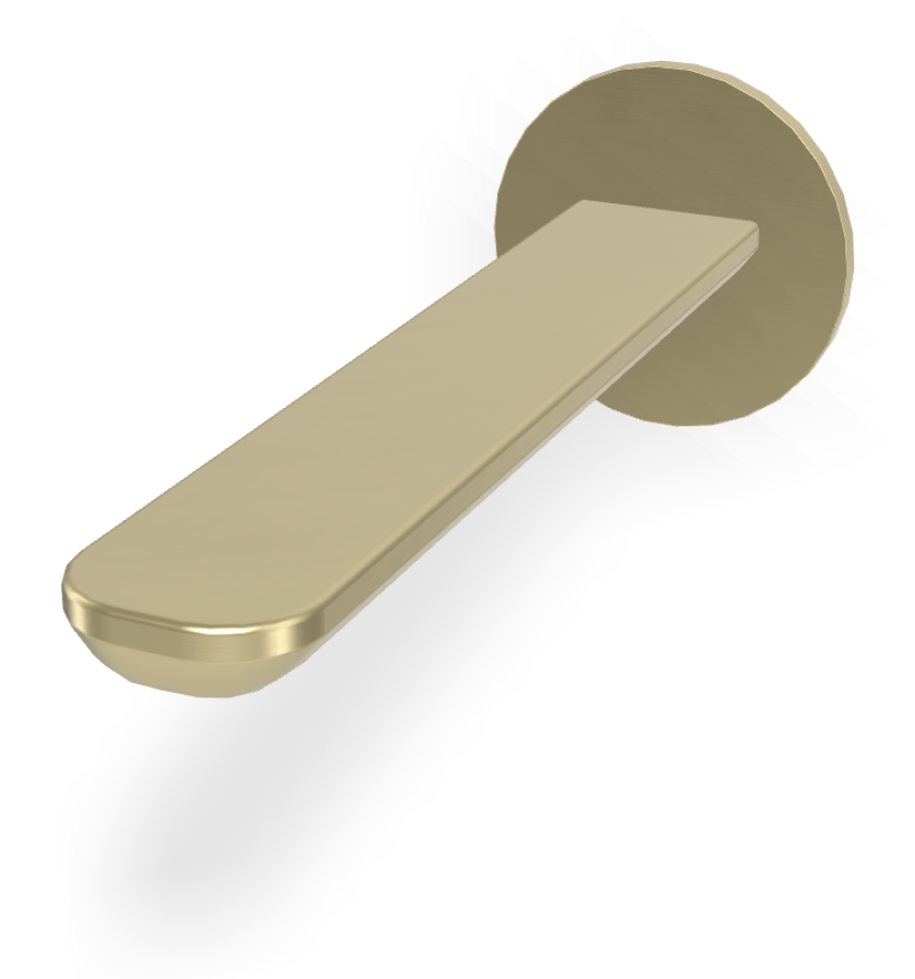 Излив для ванны Carlo Frattini Flo, настенный, L-218 мм, цвет брашированная шампань