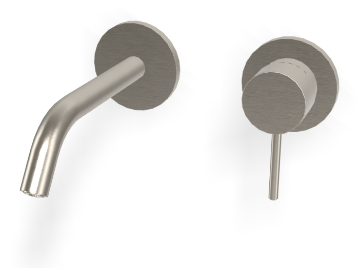 На изображении товар Смеситель для раковины Carlo Frattini Spillo Up, встраиваемый, с донным клапаном Click-Clack, внешние части, цвет брашированный никель от официального представителя в Москве