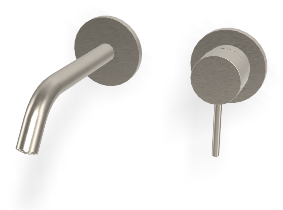 Смеситель для раковины Carlo Frattini Spillo Up, встраиваемый, с донным клапаном Click-Clack, внешние части, цвет брашированный никель