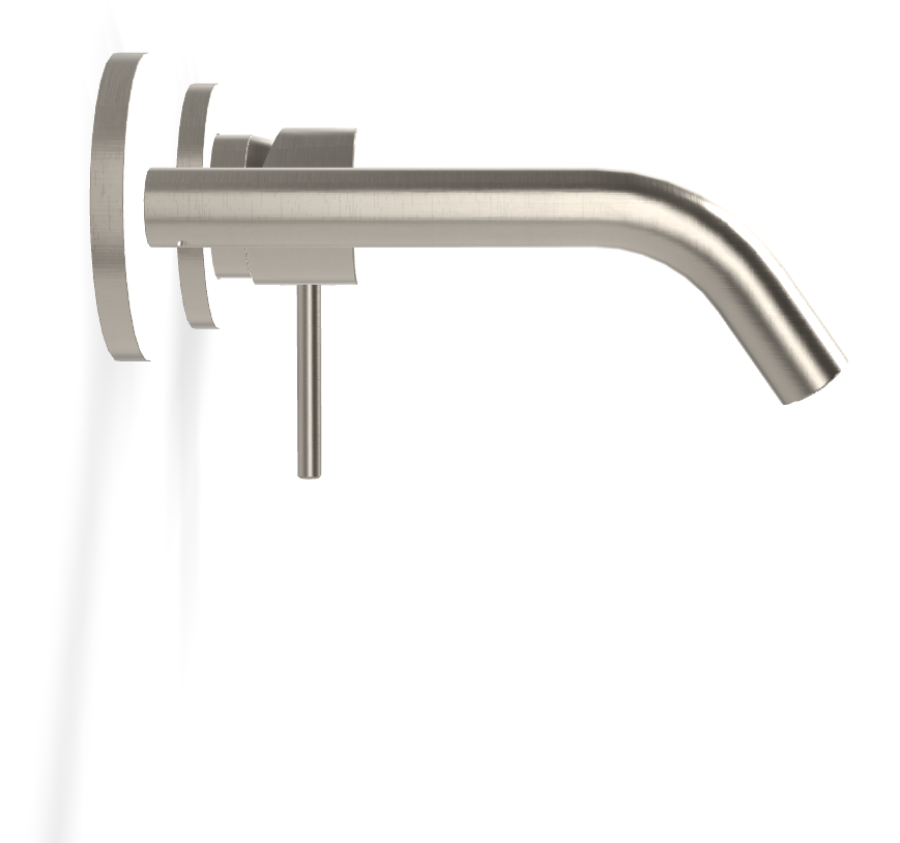 Смеситель для раковины Carlo Frattini Spillo Up, встраиваемый, с донным клапаном Click-Clack, внешние части, цвет брашированный никель - изображение 2