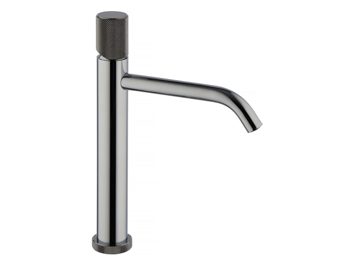 На изображении товар Смеситель для раковины Carlo Frattini Spillo Tech, ручка G Collection, донный клапан Click-Clack, цвет брашированный никель от официального представителя в Москве