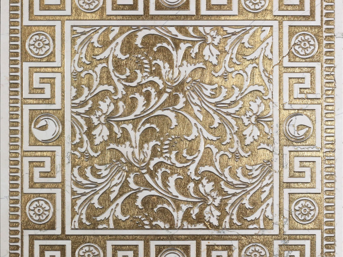 На изображении товар Akros Venezia Камень Luxurious Zephyros DIM Biancone-Gold 30,5X30,5X1 от официального представителя в Москве