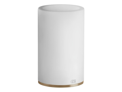 На изображении товар Стакан Gessi316, настольный, ⌀75х126 мм, цвет White/Warm Bronze Brushed PVD от официального представителя в Москве