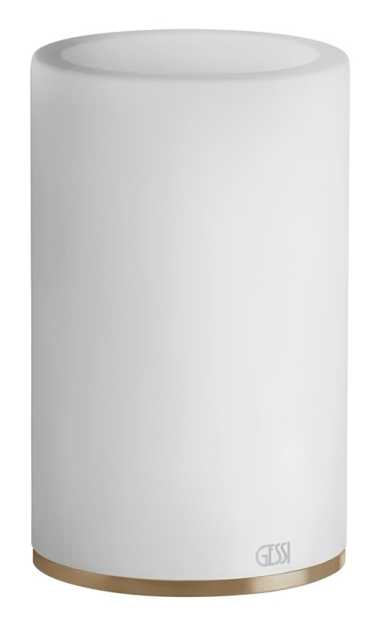 Стакан Gessi316, настольный, ⌀75х126 мм, цвет White/Warm Bronze Brushed PVD