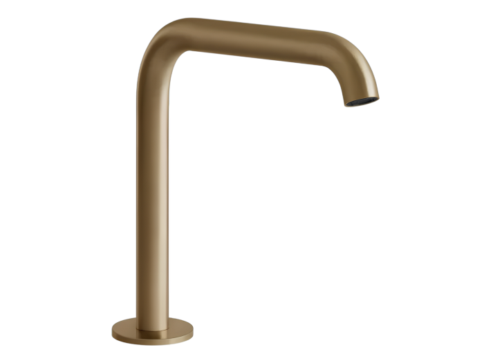 На изображении товар Излив Gessi316, отдельностоящий, высота 162 мм, для удалённого управления, цвет Warm Bronze Brushed PVD от официального представителя в Москве