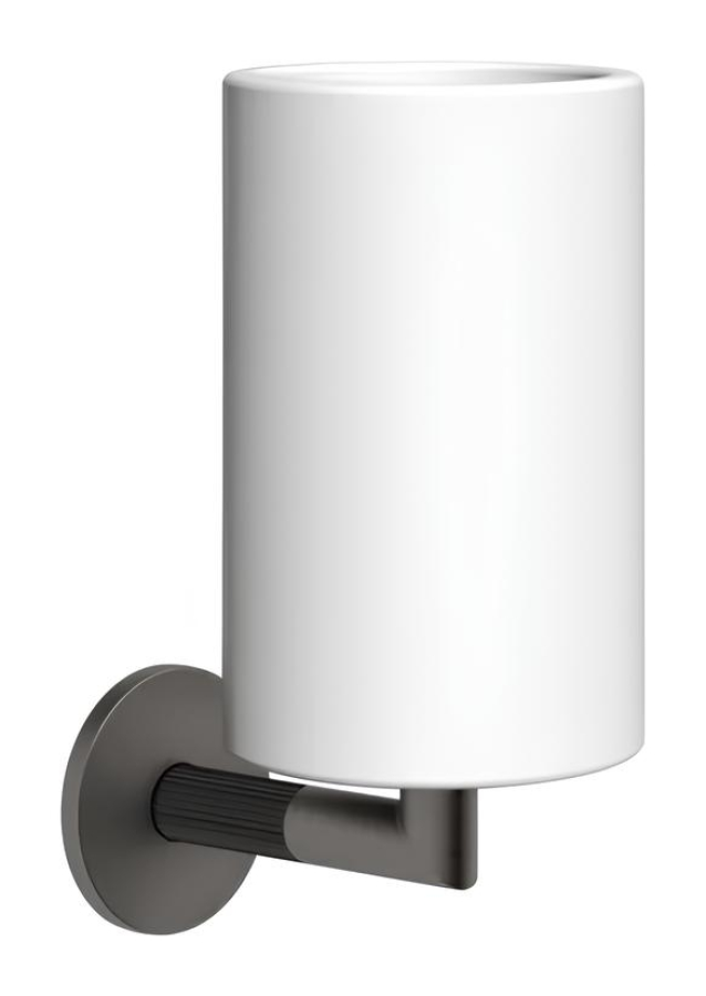 Cтакан Gessi Ingranaggio, настенный, цвет White/Black Metal Brushed PVD