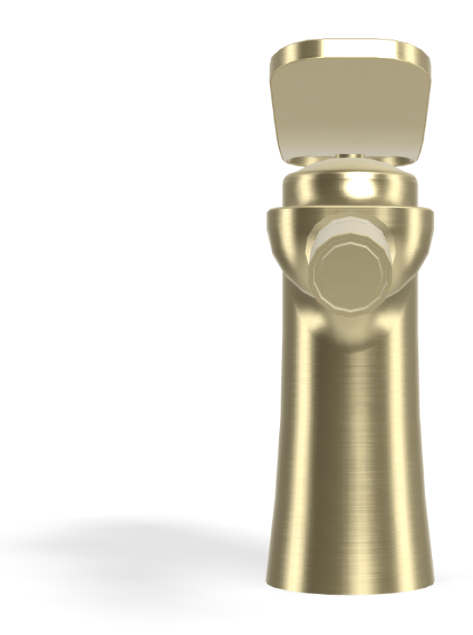 Смеситель для биде Carlo Frattini Flo, XS, с 2 гибкими шлангами, донным клапаном Click-Clack 1"1/4, Н-144 мм, цвет брашированная шампань - изображение 1