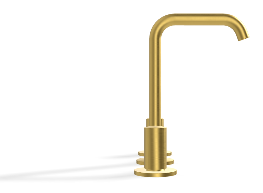 Смеситель для раковины Carlo Frattini SO, без ручек, с донным клапаном Click-Clack, вращающимся изливом Ø18 мм, 2 гибкими шлангами, Н-228 мм, цвет золото брашированное - изображение 2