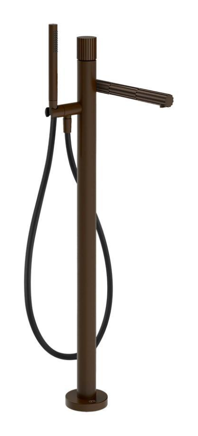 Смеситель для ванны, Gessi Incastri, напольный, 75028-845, с ручным душем, цвет Dark Bronze