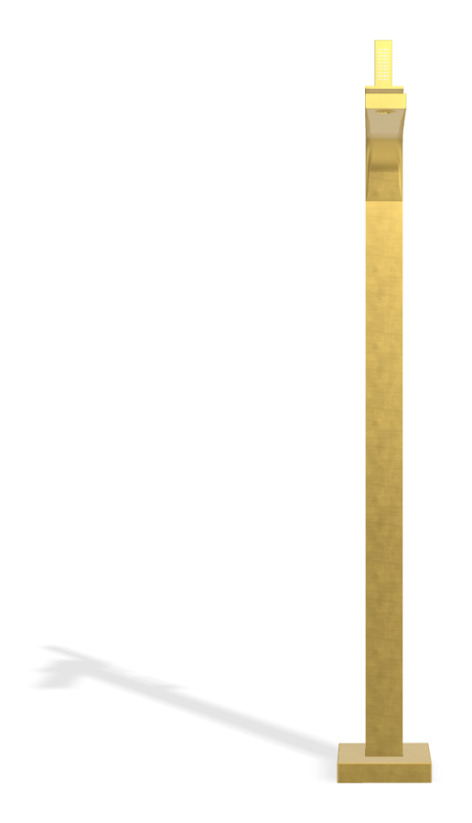 Смеситель для ванны Carlo Frattini Zeta, напольный, h876 мм, с ручным душем, внешняя часть, цвет брашированное золото - изображение 1