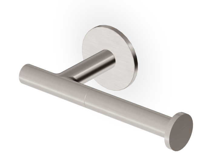 На изображении товар Бумагодержатель Zucchetti Pan без крышки, настенный, цвет Brushed Nickel от официального представителя в Москве